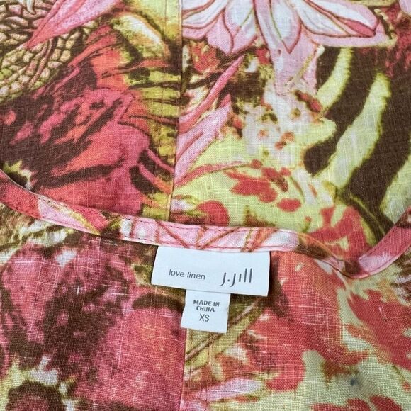 J.Jill Love Linen Floral Sunset Reef Dress Size XS - Picture 5 of 7
